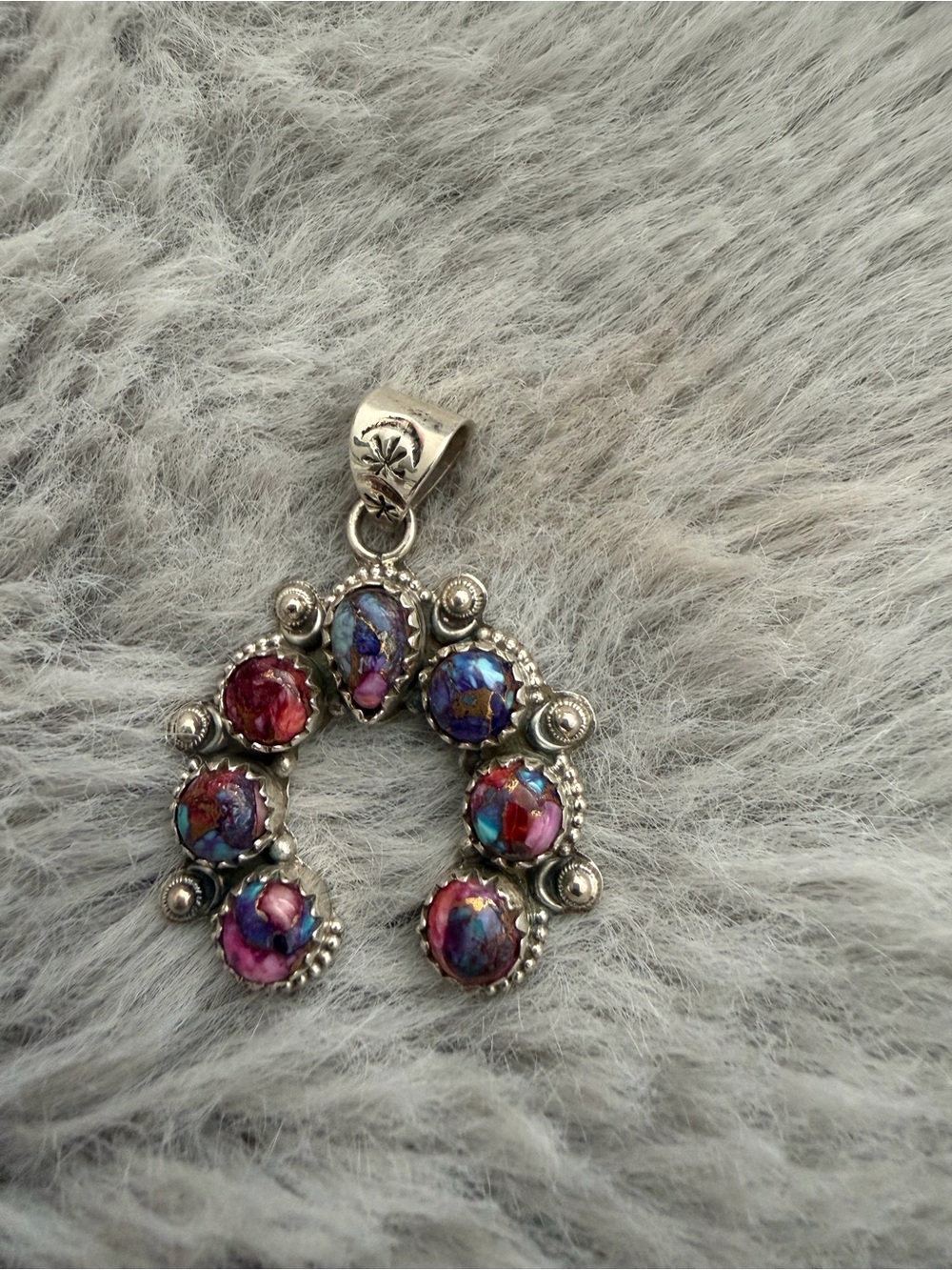 925 Sterling silver Dhalia Horseshoe Pendant Southwestern Lucky Charm